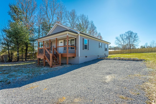 view of front of property with covered porch