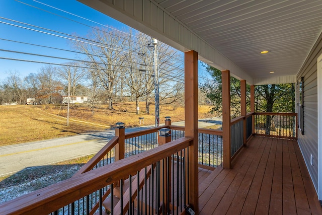 deck with covered porch