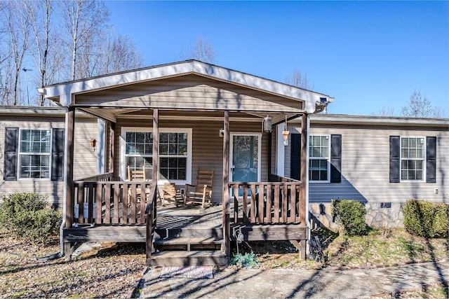 view of front of property with a porch