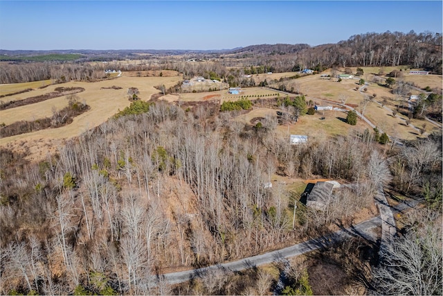 drone / aerial view with a rural view