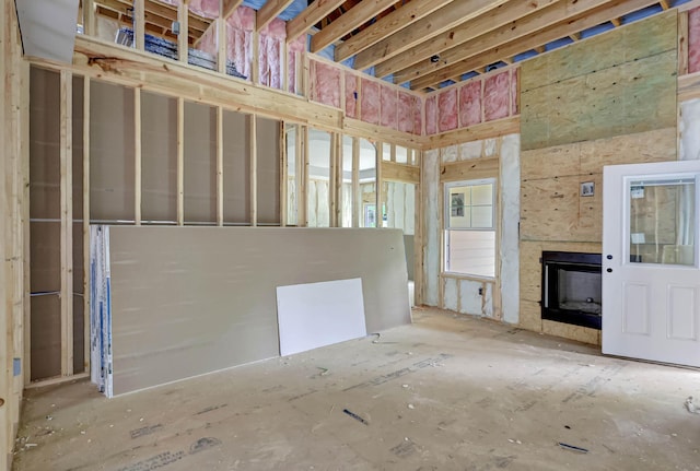 interior space featuring a fireplace