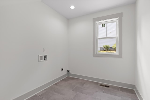 washroom featuring electric dryer hookup and hookup for a washing machine