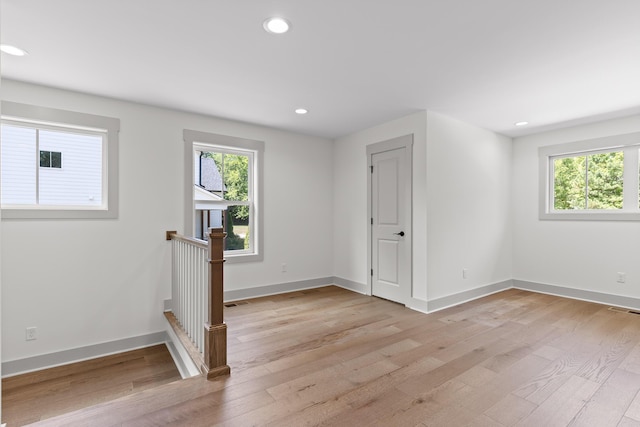 empty room featuring light hardwood / wood-style floors