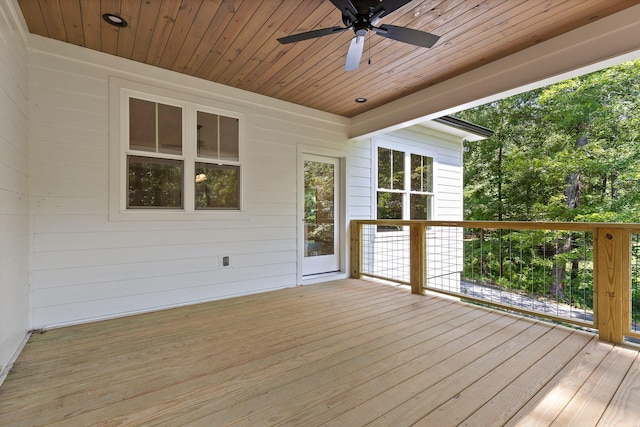 deck with ceiling fan