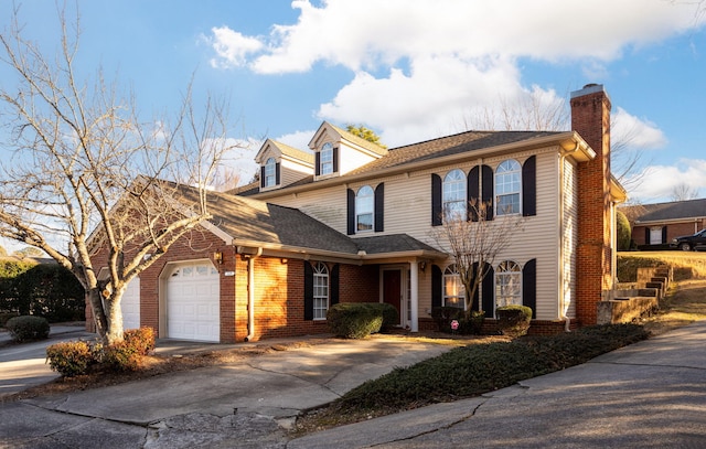 view of front of home with a garage