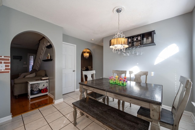 view of tiled dining room