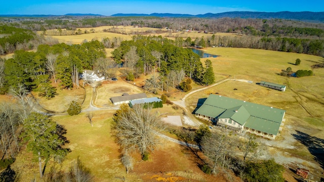 bird's eye view with a rural view and a mountain view