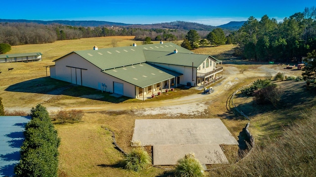 aerial view with a mountain view