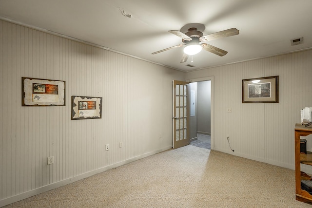 spare room featuring ceiling fan