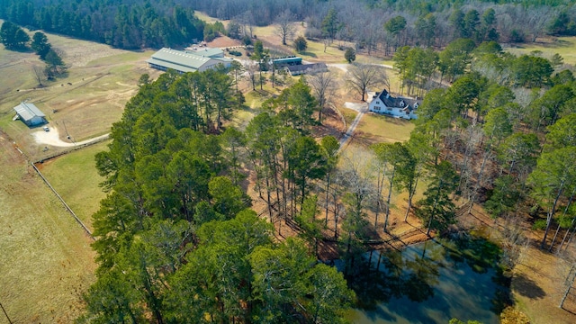 drone / aerial view with a rural view