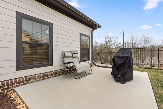 view of patio / terrace with area for grilling