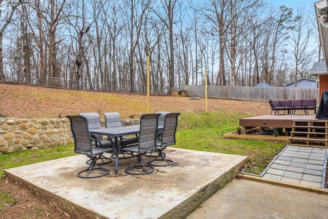 view of patio / terrace featuring a wooden deck