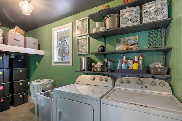 laundry area featuring washer and clothes dryer