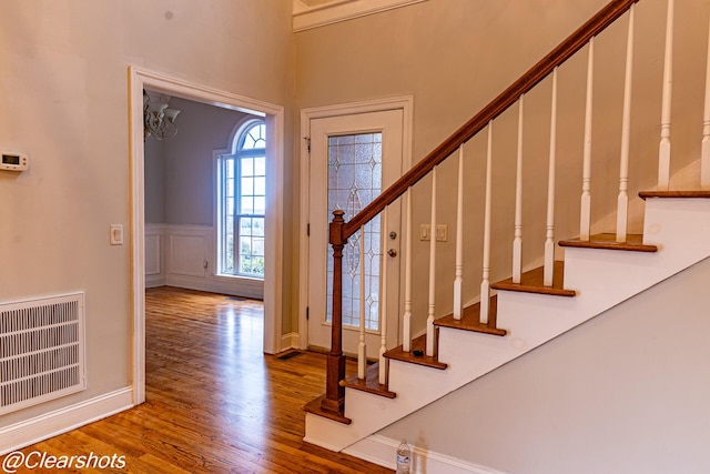 entrance foyer with hardwood / wood-style flooring