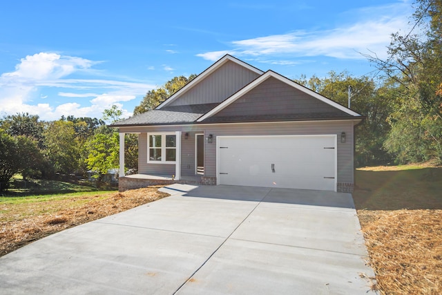 view of front of house with a garage