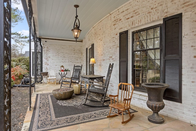 view of patio with a porch