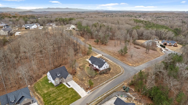 bird's eye view featuring a mountain view