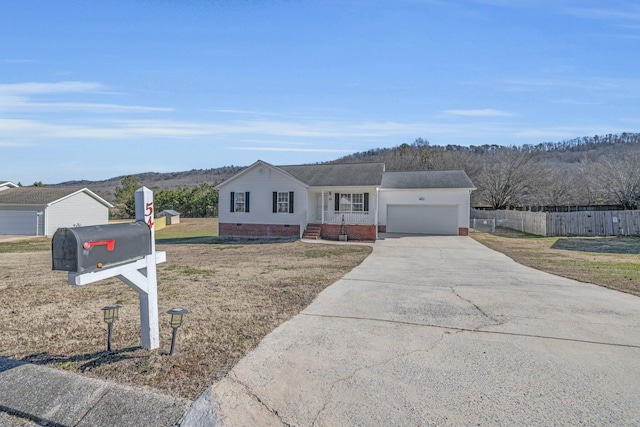 single story home featuring a garage