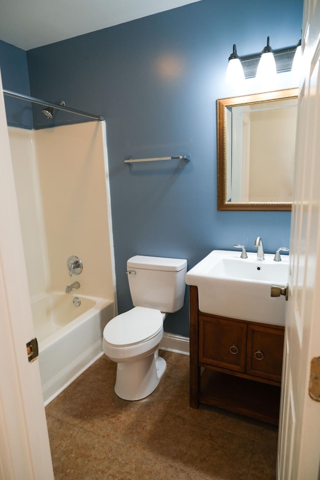 full bathroom featuring vanity, toilet, and shower / bath combination