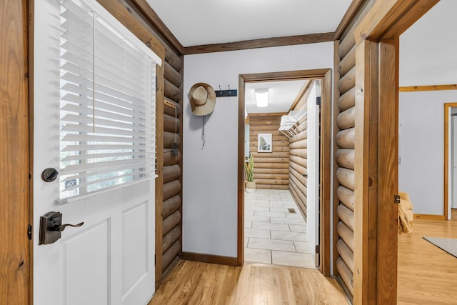 foyer entrance featuring light hardwood / wood-style floors