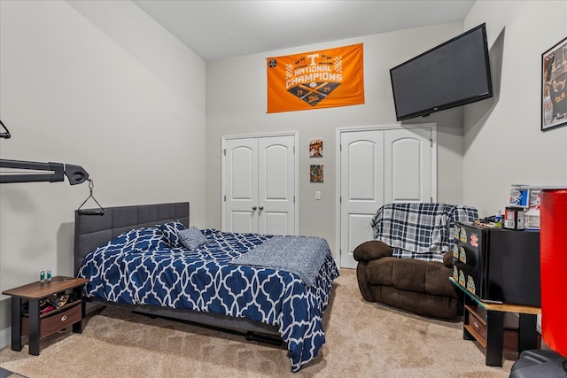 bedroom featuring carpet