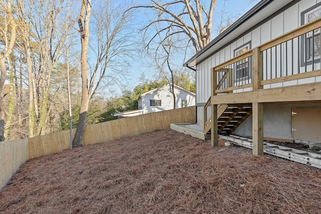 view of yard with a deck