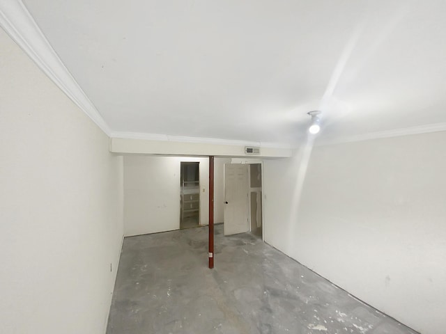 basement featuring ornamental molding