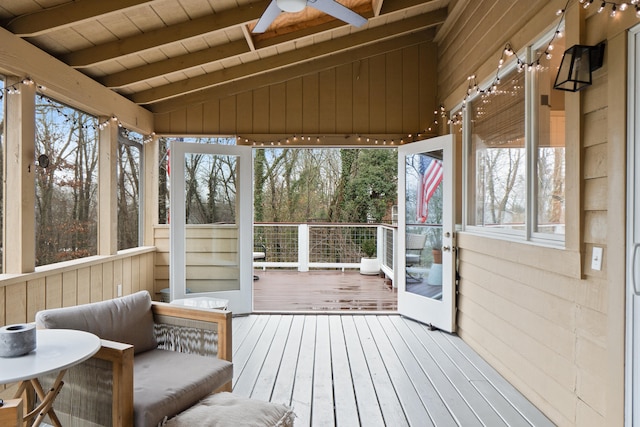 deck featuring ceiling fan