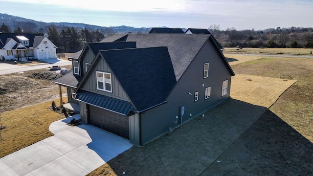 exterior space featuring a garage