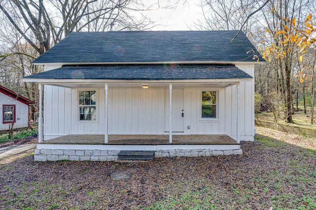 view of outbuilding featuring a porch