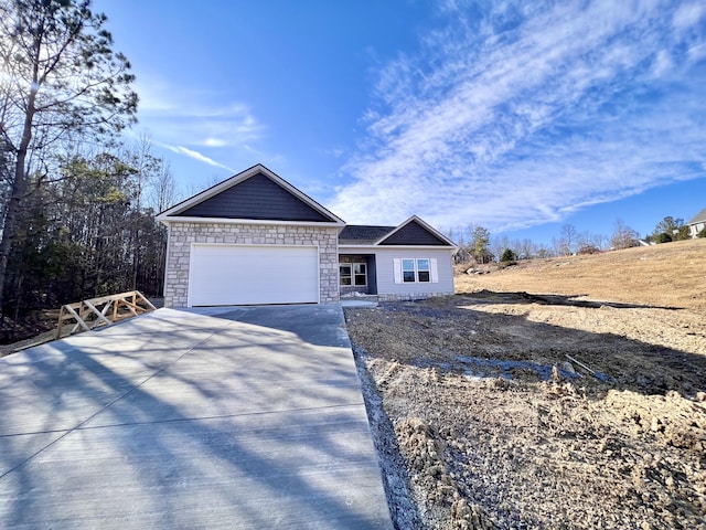 view of front of house with a garage