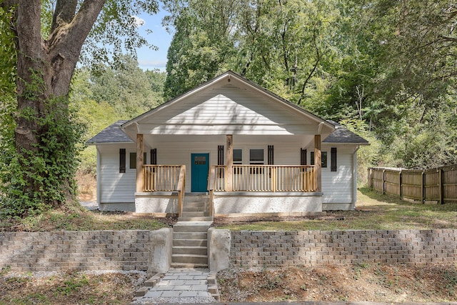 bungalow-style home featuring covered porch