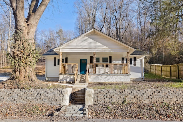 view of front of house featuring covered porch