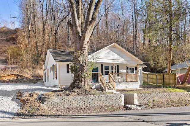 bungalow-style home featuring a porch