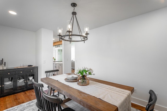 dining area featuring hardwood / wood-style flooring