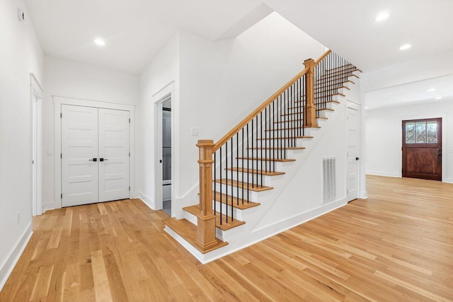 entryway featuring light hardwood / wood-style floors