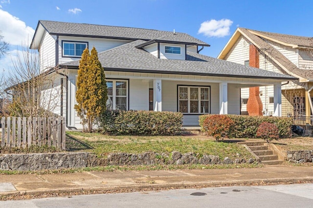 view of front of home with covered porch