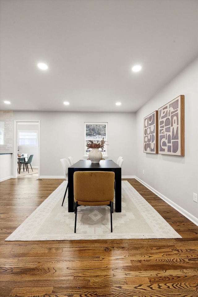 dining space featuring hardwood / wood-style flooring