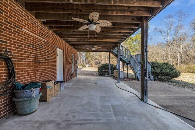 view of patio / terrace featuring ceiling fan