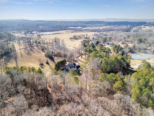 bird's eye view with a rural view and a mountain view