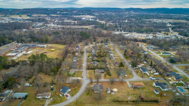 bird's eye view featuring a mountain view