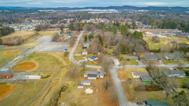 birds eye view of property with a mountain view