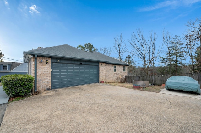 view of property exterior featuring a garage