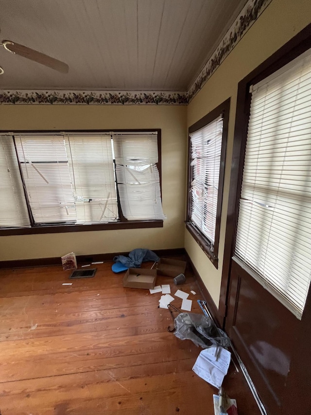 interior space featuring hardwood / wood-style floors and a wealth of natural light