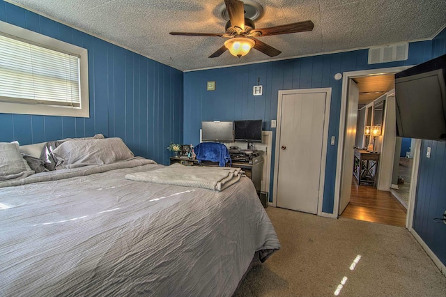 bedroom featuring carpet flooring and ceiling fan