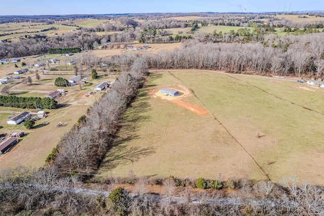 bird's eye view featuring a rural view