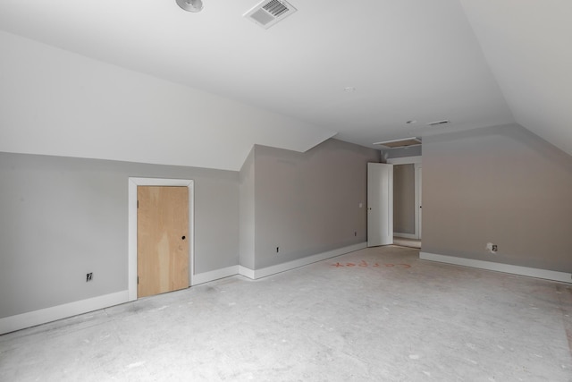 bonus room with lofted ceiling