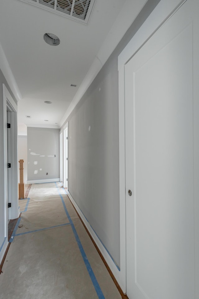 corridor with concrete floors