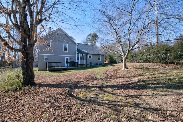 exterior space featuring a wooden deck