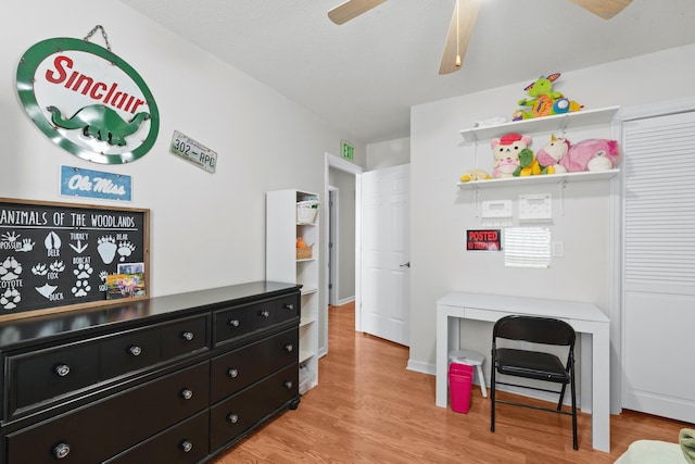 bedroom featuring light hardwood / wood-style flooring